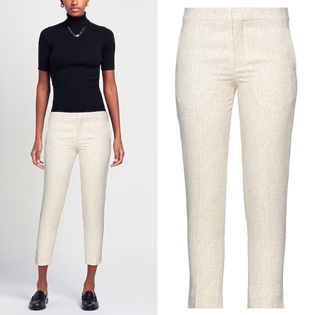 Chlo Casual Pants Sandy Khaki Trousers Straight Leg Crop Length Size 36